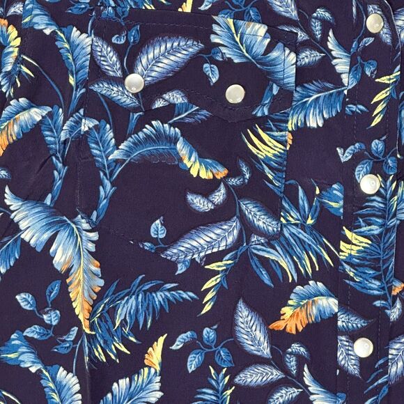 Sandrine Rose Leaf Print Button Up Blouse Women XS NWT Oversized Made in USA - Picture 5 of 8